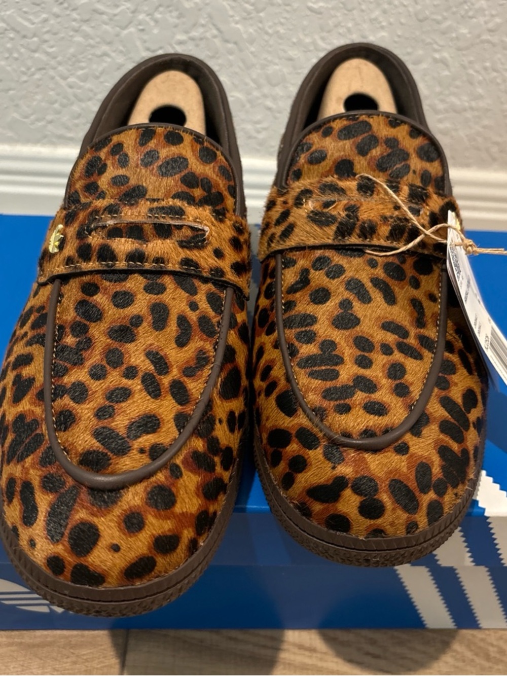 adidas Leopard Print Slip-On Loafers - Brown & Black